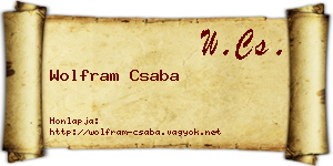 Wolfram Csaba névjegykártya